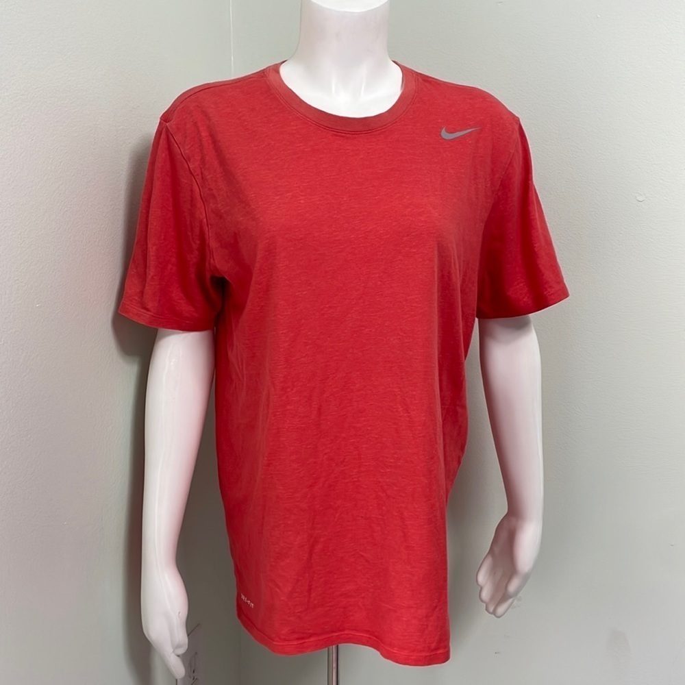 Nike dri-fit short sleeve red coral tee